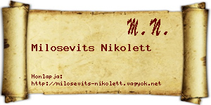 Milosevits Nikolett névjegykártya
